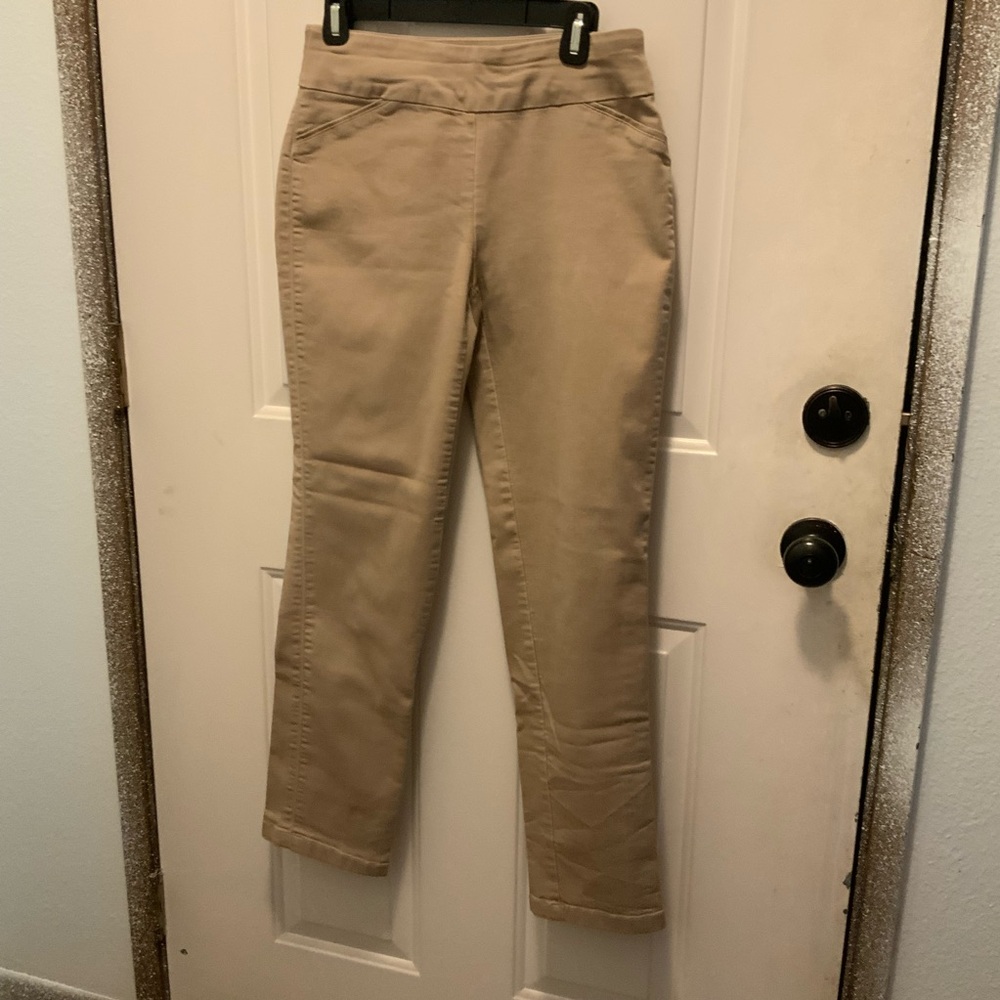 Tan Straight-Leg Pants